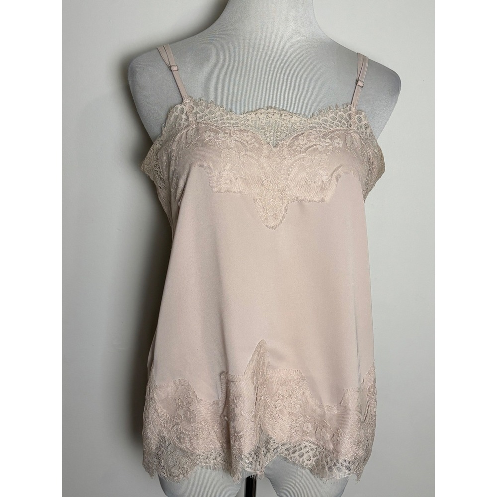 Storia Blush Pink Lace Camisole Top M Boho Coquette Dainty Romantic Layering